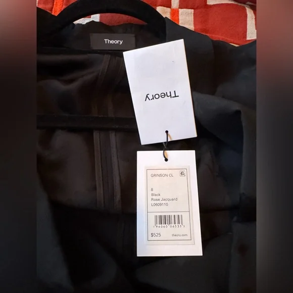 Theory Black Rose Jacquard Blazer - Picture 3 of 4